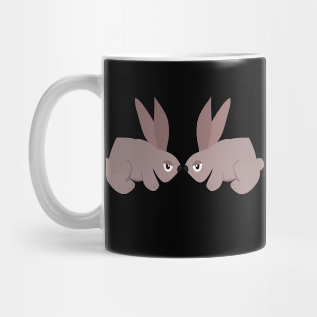 Double Trouble Bunnies - Hilarious Rabbits Facing Off! by Pieartscreation